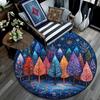 Winter Forest Round Area Rug,Carpet Rug for Living Room Bedroom Sofa Playroom Decor,Non-slip Floor Mat