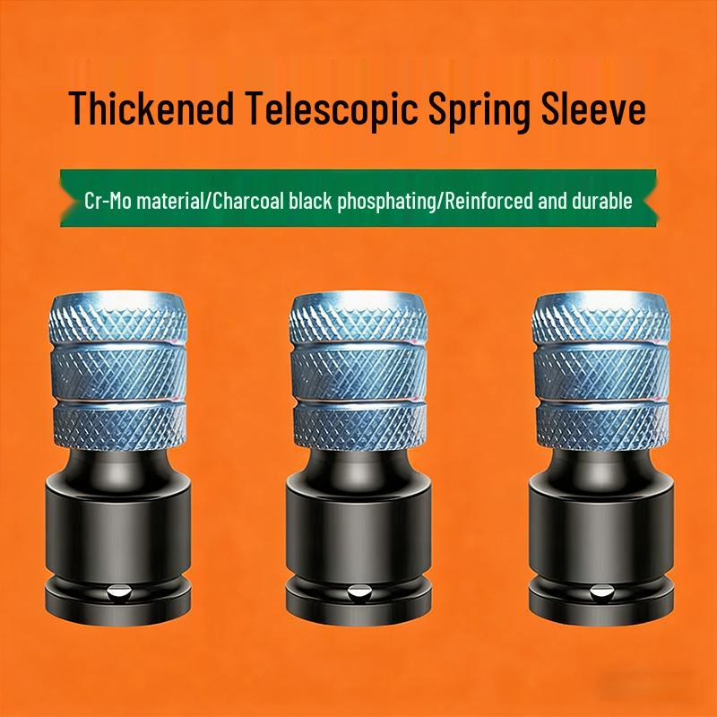Electric Drill Conversion Adapter: 1/2 to 1/4 Hex Screwdriver Bit, Air Wrench, Telescopic Spring Sleeve.