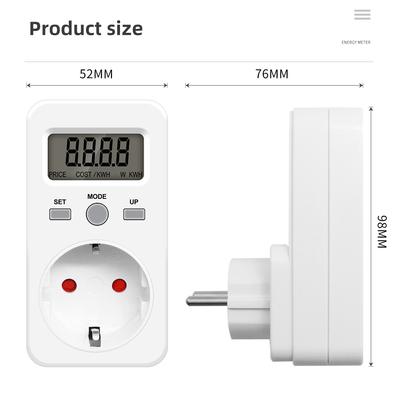 Digital Energy Meter Wattmeter Socket Voltage Power Consumption Watt AC 230V 16A Electricity Analyzer Monitor Tester KWE-PMB03