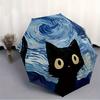 1pc Black Cat Automatic Open/close Folding Umbrella, Compact Portable Travel Umbrella,Durable Construction Yy250814189