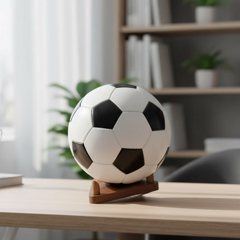 2 Pieces Wooden Sports Equipment Holder Basketball Display Rack For Athletic Memorabilia Display And Home Decoration