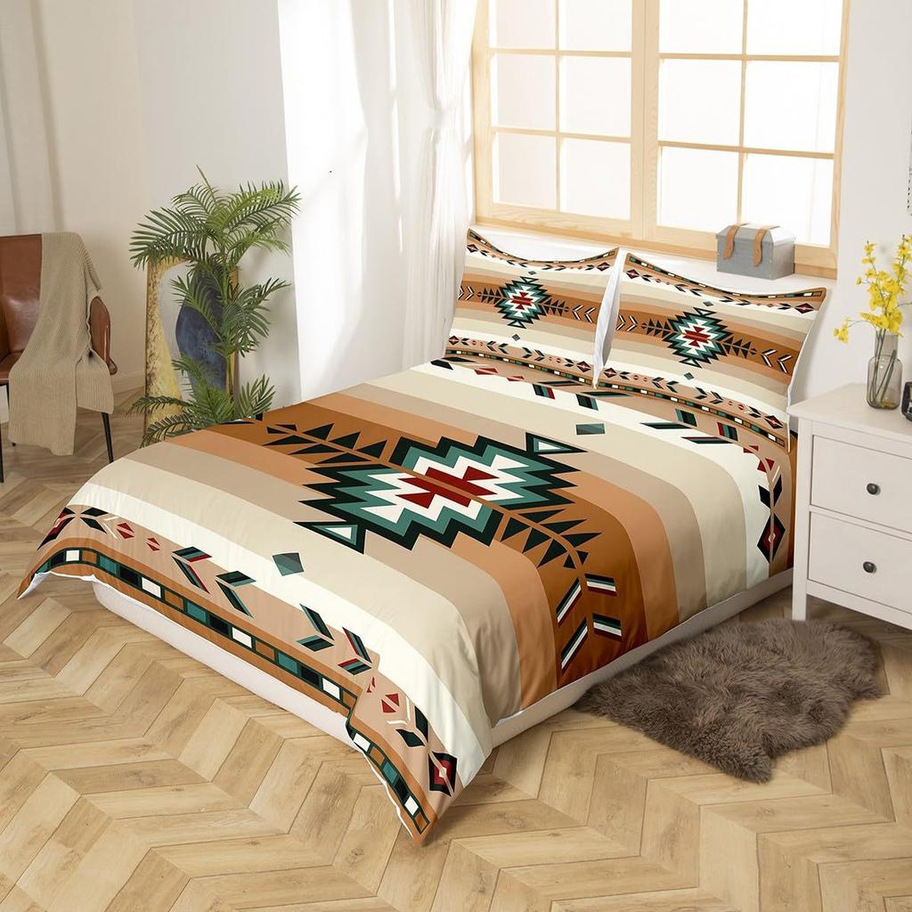 Geometric Pattern Down Comforter Set Bedding Set 3-piece Duvet Cover Set