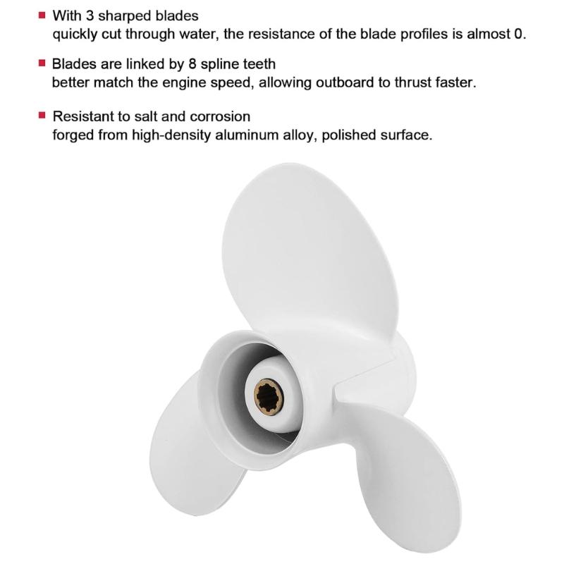 9-1/4 x 8 Outboard Propeller 683-45947-00-EL for Motor 9.9HP 15HP 20HP Outboard Propeller Corrosion Resistant