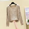 Summer Knit Top Long Sleeve Cropped Plain Pullover Women Jumper Knitwear Spring Summer Basic Outfit