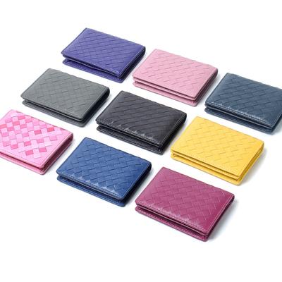 Sheepskin Woven Card Bag, Business Card Bag, Women'S Leather Multi-Functional Bag, The Same Card Clip For Men And Women, Simple Change Bag.