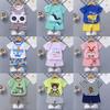 Baby Cartoon T Shirt Shorts Set With Cotton Fabric For Kids Ages 3 To 8