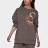 Adidas X Stella McCartney Co-Branded Logo Print Rundhals Langarm Sweatshirt Damen Tops Braun IB5889