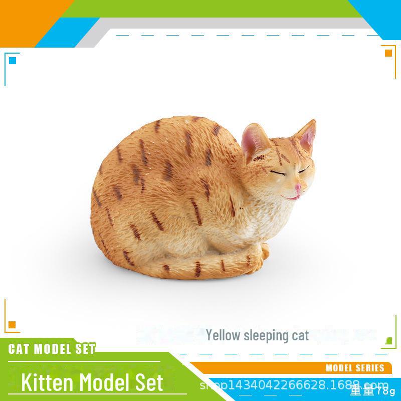 Seashell Cat Figurine: Realistic Kitten Toy Model