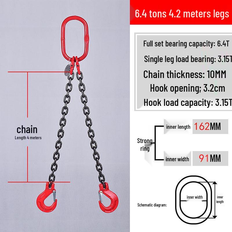 Multi-Hook Manganese Steel Chain Sling for Cranes & Forklifts