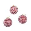 9Pcs/Box DIY Crafts Xmas Tree Ornament Party Supplies Plastic Painted Ball Xmas Tree Hanging Lace Creative Xmas Tree Charm Gift