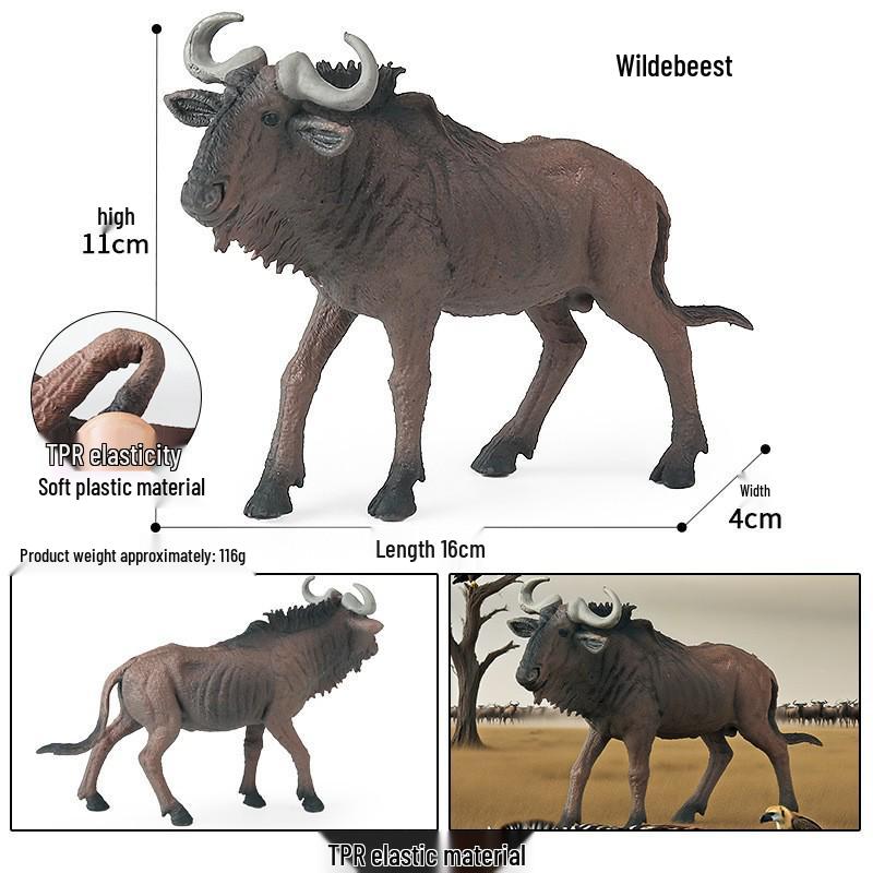 Wild Safari Animal Figurines: Giraffe, Elephant, Rhinoceros, Brown Bear, Tiger, Lion, Leopard, Hippopotamus - Solid Cognitive Toys