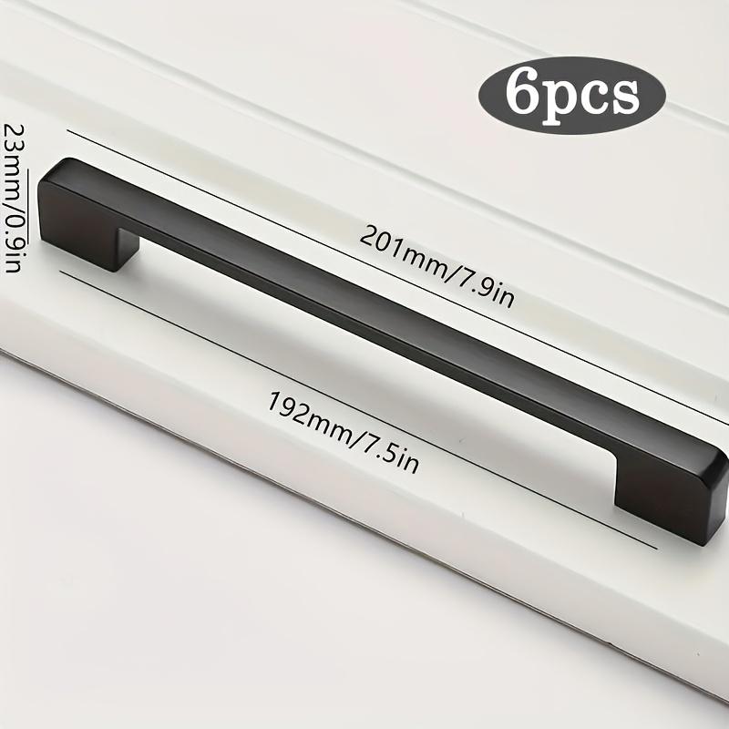 

6 шт. Черные ручки для шкафа из алюминиевого сплава, цельные кухонные ручки для ящиков в американском стиле, мебельная фурнитура с крепежными винтами Hole distance 19.2cm чёрный