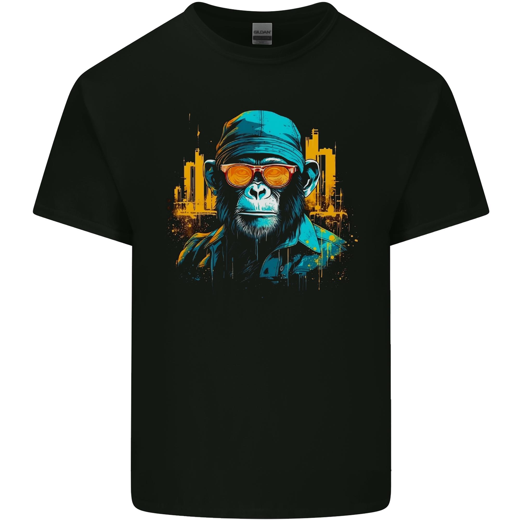 A Streetwise Monkey Urban Setting Unisexs Light Cotton TShirt S