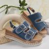 Pantoufles en jean mode Chaussures femme Antidérapantes Confortables Pantoufles d'été Claquettes Chaussures décontractées d'extérieur Plage Sandales pour femme Talons hauts