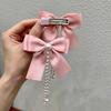 Elegant Pearl Bow Tassel Hair Clip Solid Velvet Hair Claw Children Princess Best Hairpins New Fashion Beauty Hair Accessories