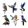 Vogel-Gartendeko-Stab, Acryl, 2D, flache Vogeldekoration, Hofkunst, wetterfester Vogelstab für Rasenflächen und Terrassen im Freien