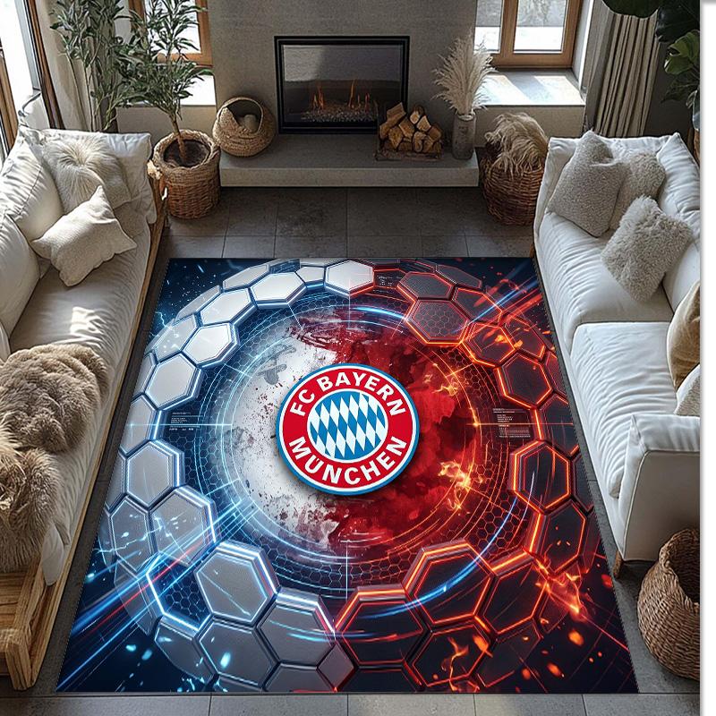 Bayern Munich Printed Flannel Area Rug Non Slip Soft Polyester Floor Carpet Indoor Decor Mat for Bedroom Living Room Sofa Game Room Home Decoration