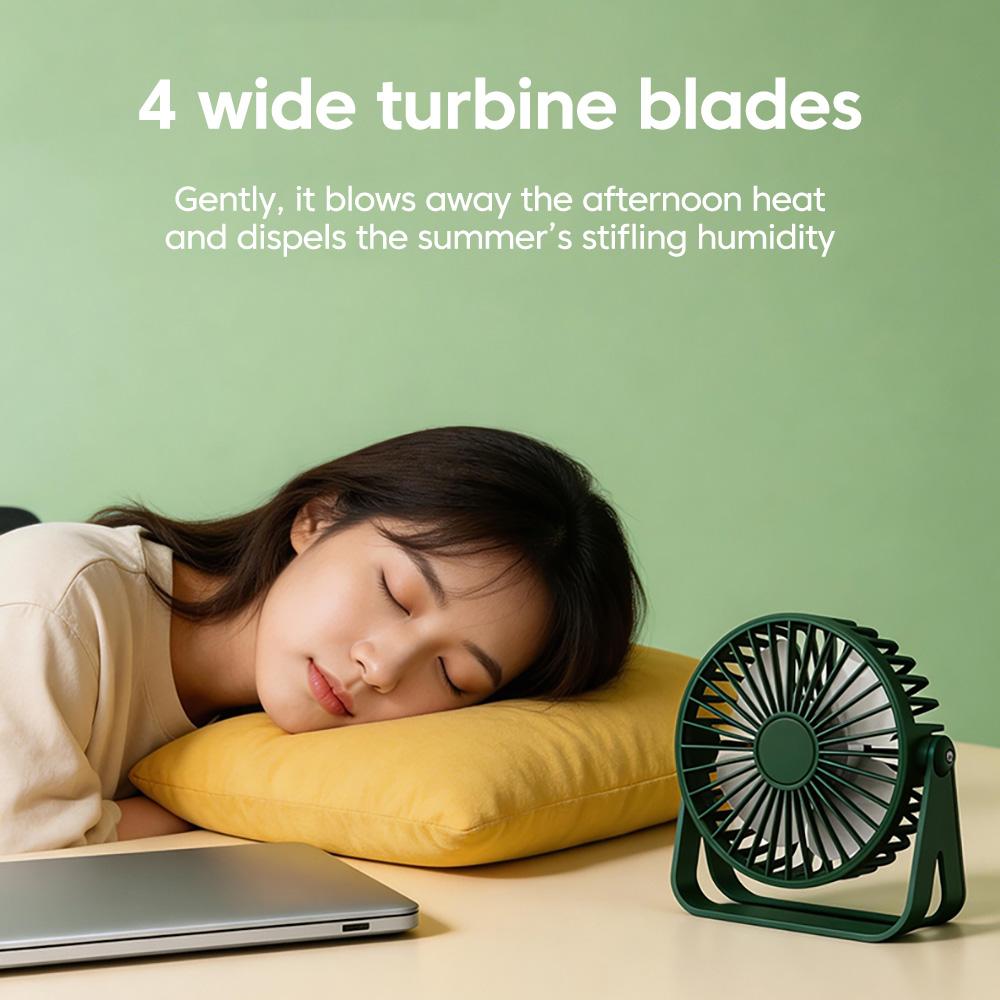 Desk Mini Portable Fan USB Rechargeable Fan Quiet Desk Table Personal Fan Home Office Student Dormitory Camping Electric Fans