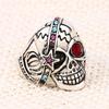 Unisex Punk Style Skull Star Rhinestone Inlaid Lover's Gift Ring Jewelry