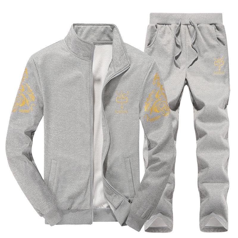 

Костюм-свитер, мужская спортивная одежда, молодежный повседневный свитер с длинными рукавами, студенческая бейсбольная форма без шапочки XXXXL серый