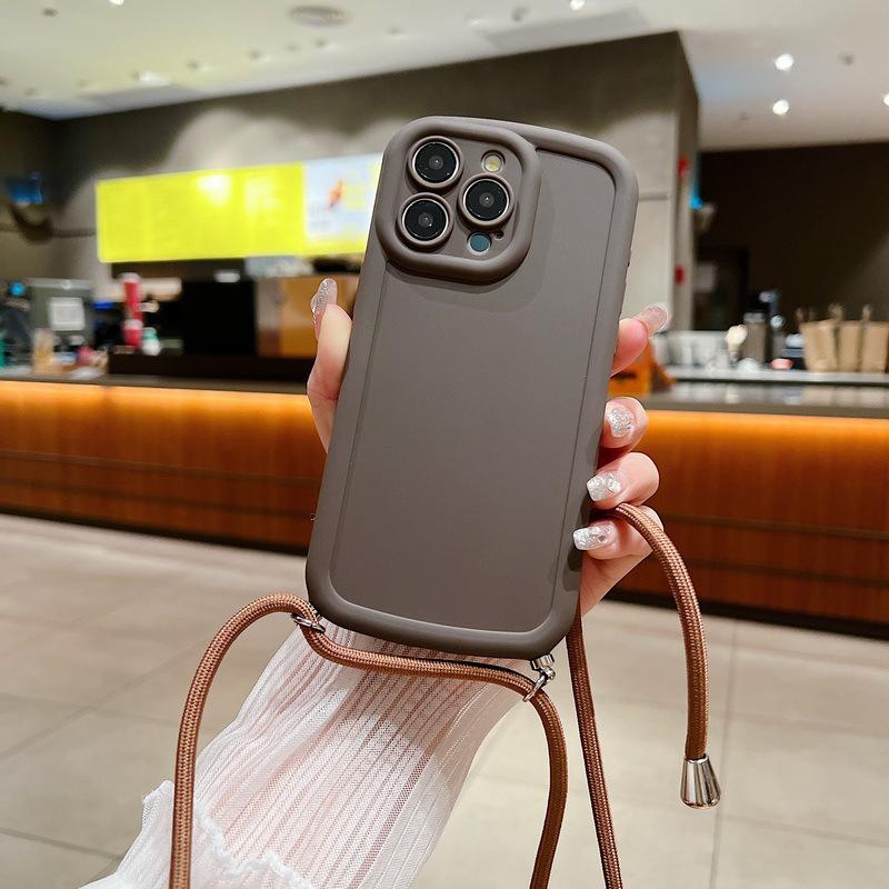Chubby Girl TPU Crossbody Phone Case with Lanyard for iPhone 15/13, 16 Pro Max, Drop Protection