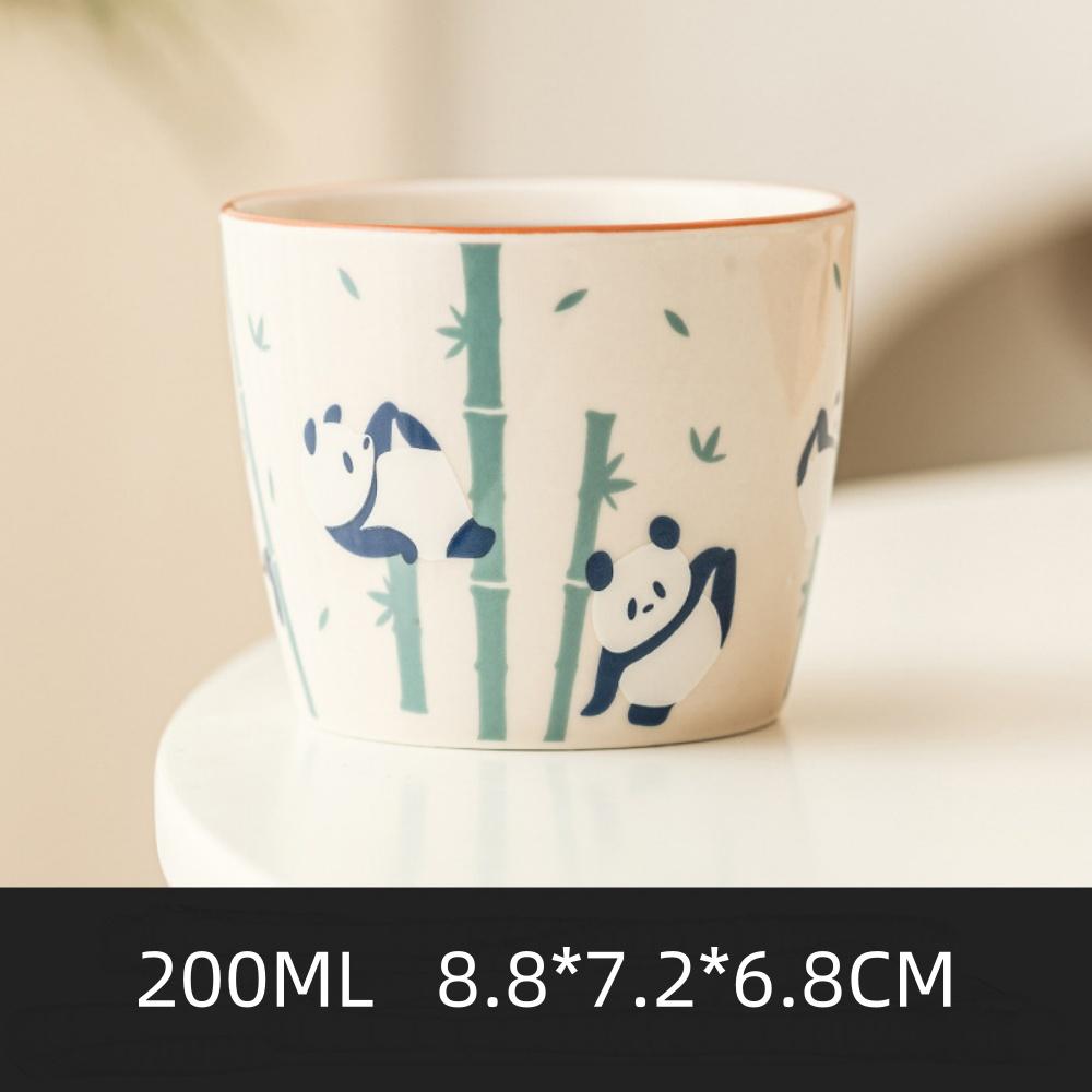 

Chinese Porcelain Ceramic Tea Cup with Hand Drawn Panda Pattern Cute Cartoon Espresso Cappuccino Latte Coffee Mug 101-200ml