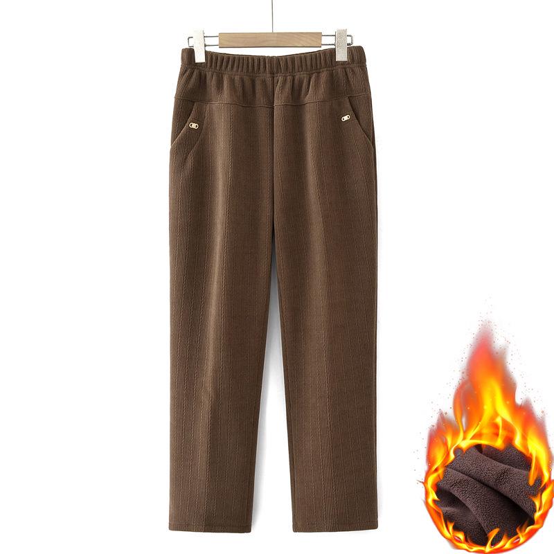 Mom's Spring Straight-Leg Elastic Pants for Middle-Aged Women - Plus Size Casual Fit
