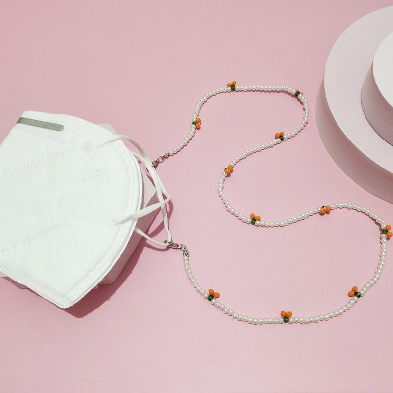 Retro Cherry Eyeglasses Chain Sophisticated Sunglasses Lanyard Accessory With Pearls And Cherry Embellishments