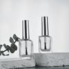 15Ml Nail Polish Bottle Empty With Lid Brush Cosmetic Containers Nail Glass Bottles With Brush Gold And Silver Lid
