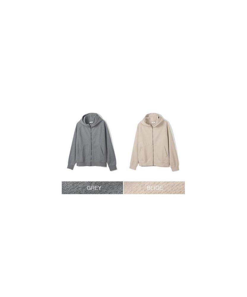 Notig Knit-Like Zip-Up Hoodie Gray_Oka3T1Hd111G1