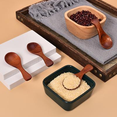 Mini cucchiaio in legno naturale, cucchiaio per tè, caffè, sale, condimento, zucchero, cucchiaio per gelato