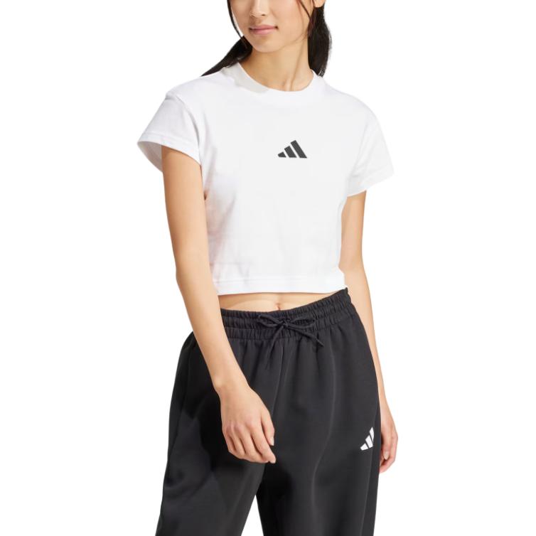 Adidas Future Icons Pullover Fashion Versatile Short Sleeve T-Shirt Women T-Shirts White JE4001