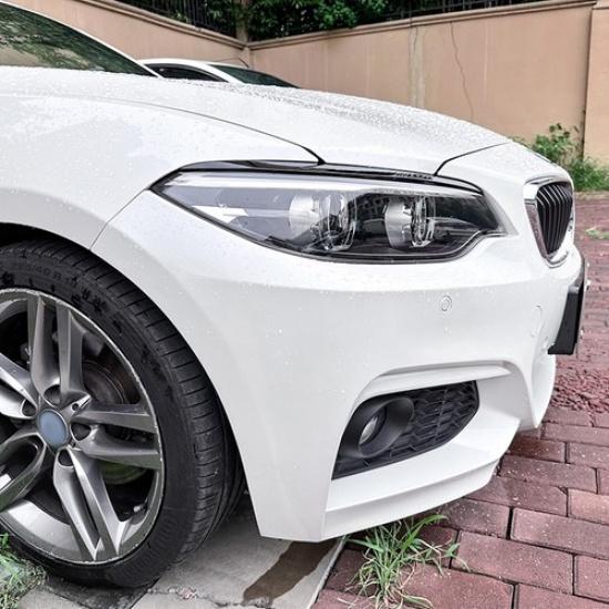 Front Headlight Eyebrows Lamp Trim For BMW 2 Series F22 F23 M Sport 2014-21 BLK