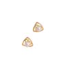 Geometric Triangle Stud Earrings with Pearl Accent and Embedded Crystals Lightweight Vintage Style Fashion Jewelry for Women