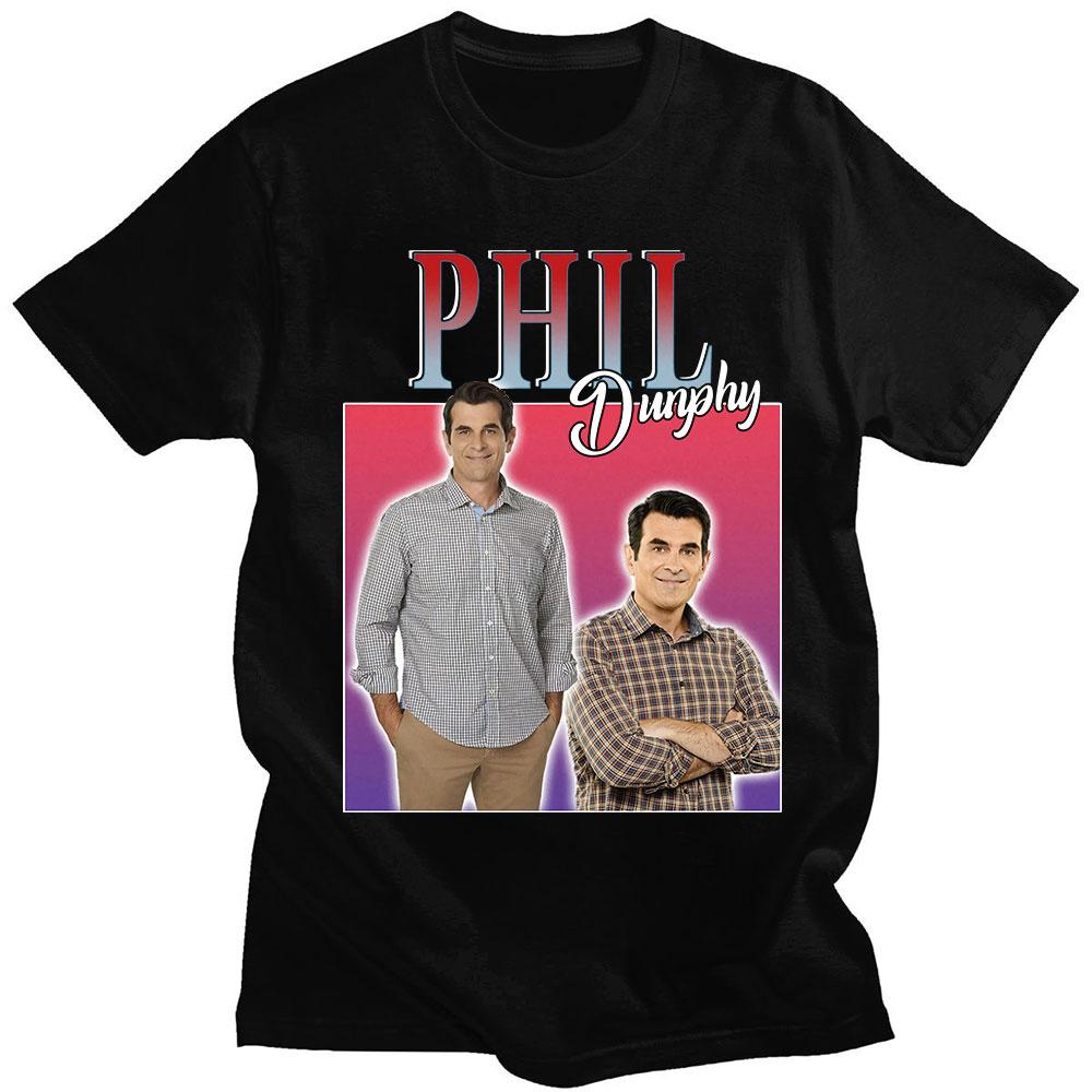 Phil Dunphy 2022 Amerikan TV Dizisi Tişörtleri Harajuku Grafikli Baskılı Kısa Kollu %100 Pamuklu Tişört Oversize Sokak Giyimi Unisex