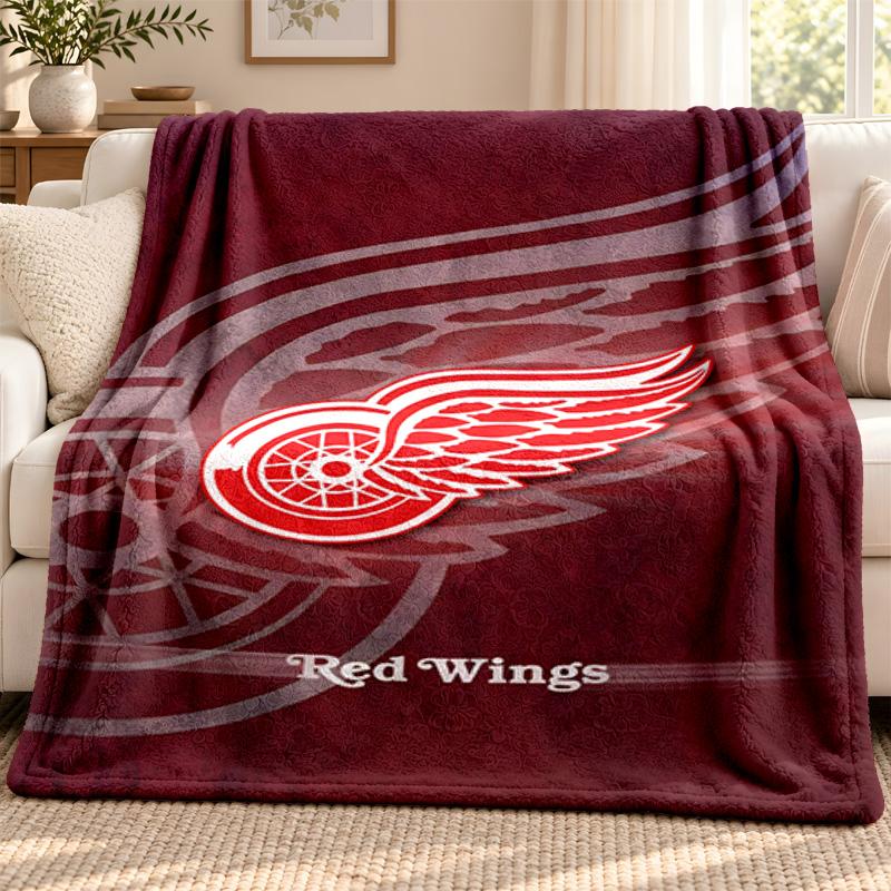 Detroit Red Wings blanket Flannel Blanket Soft Cozy Plush Throw for Sofa Bed Lightweight Home Decoration Outdoor camping