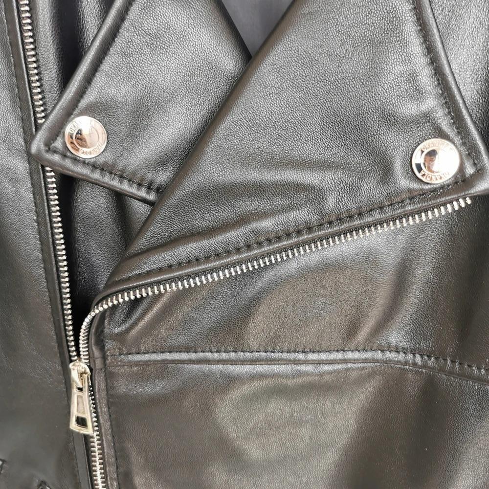 Maplesteed Loose Women Genuine Leather Jacket OVERSIZE Soft 100% Natural Sheepskin Drop-Shoudler Narrow Waist