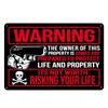 Funny Warning Sign Metal Sign Tin Sign Wall Decor No Trespassing Sign Metal Painting Wall Sticker Vintage Metal Tin Plate