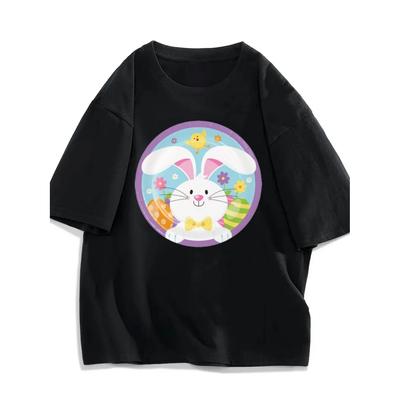 Cartoon Cute Bunny Print T-shirt Casual and Versatile Style Meets the Needs of Daily and Outing Wear In Summer