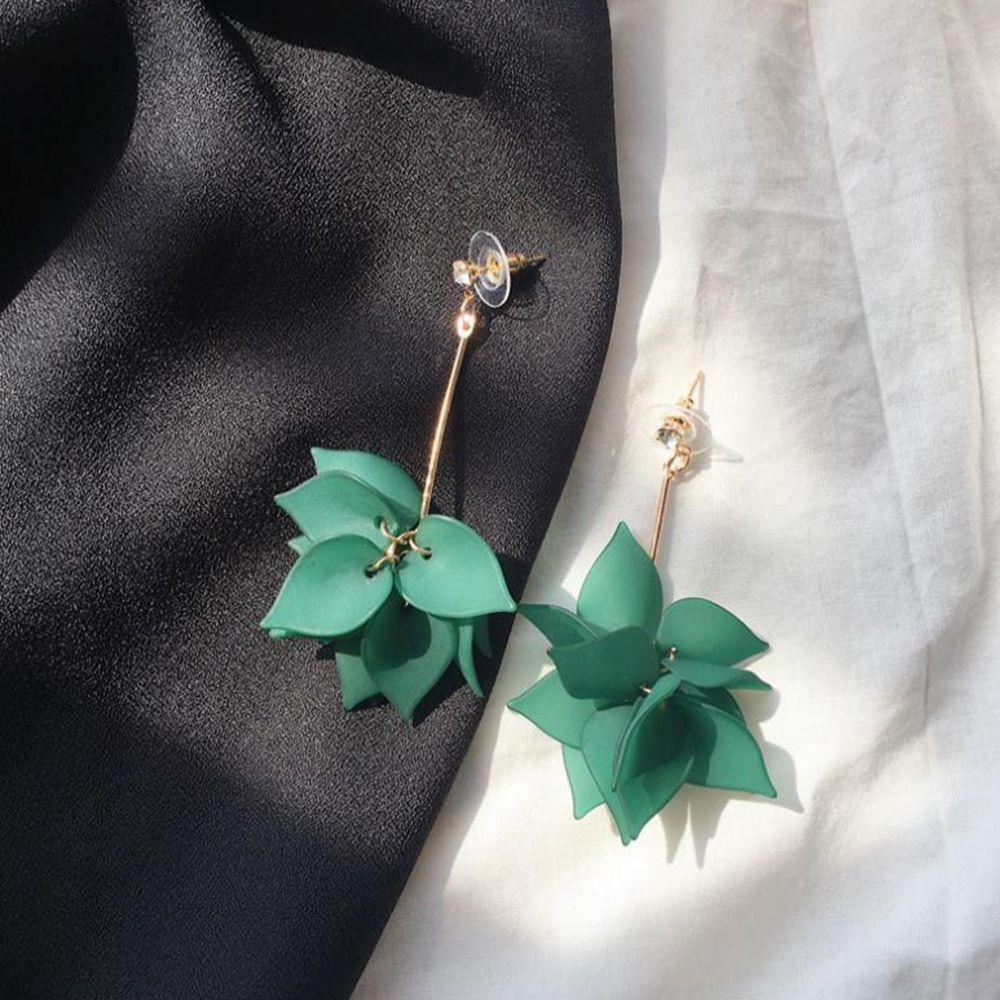 Hängeohrringe für Damen Trendige Rosa Weiße Acryl Blatt Blume Tropfenohrringe Hochzeitsparty Mädchen Brautjungfer Schmuck