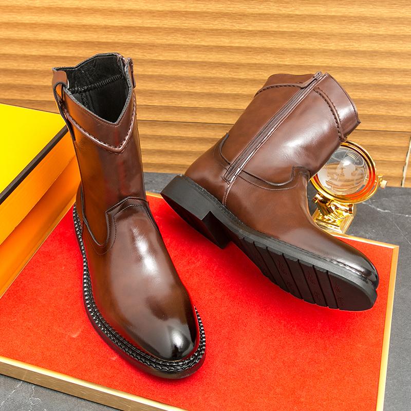 Fashion Leather Boots For Man Genuine Leather Big Size Boots High Quality Designer Formal Shoes Casual Boots Fashion Business