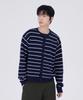 GLW Striped Crop Knit Cardigan Navy