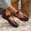 Fashion Spring New Flat Single Shoes Women's Fashion Square Head Shallow Mouth Soft Sole Anti-slip Wear-resistant Low-top Shoes
