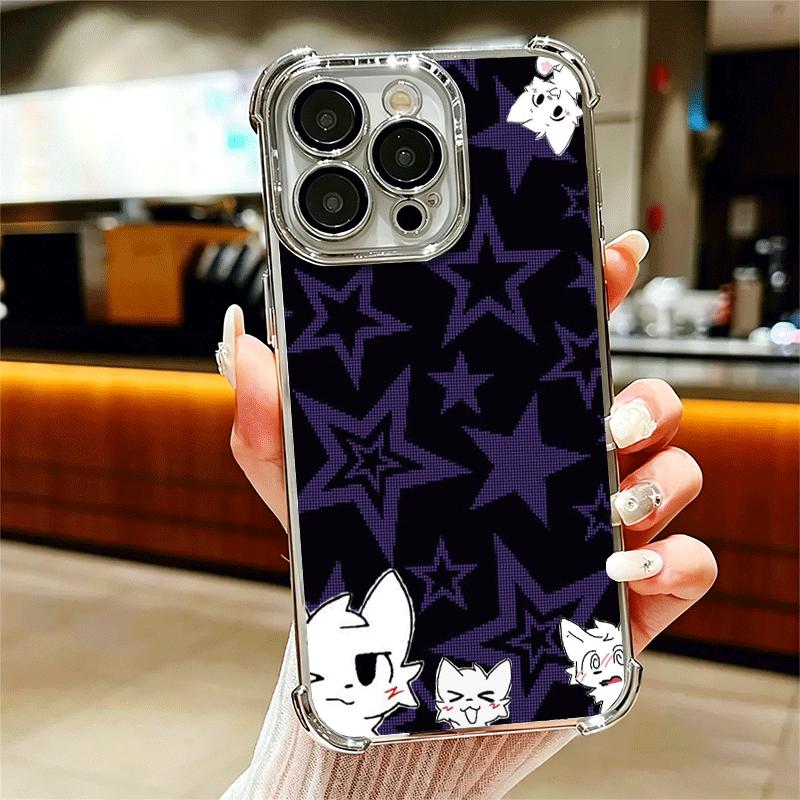 

Cute B-Boykisser Catoon Plating Phone Case For Iphone 16 17 Pro Max Air 16E 14 15 Plus 12 13 Mini Anti-Fall Airabag Cover iPhone 17