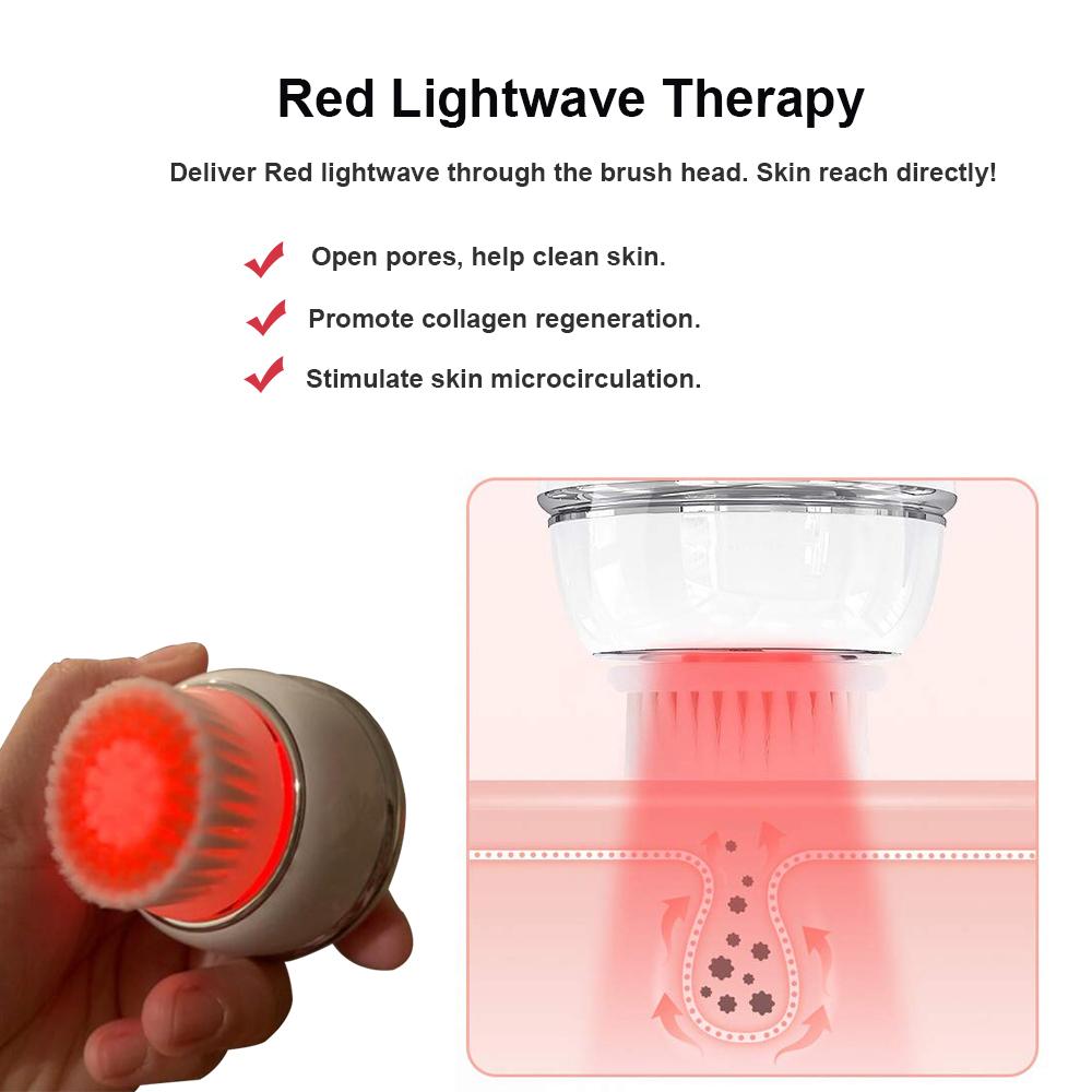 Skin Care Face Cleanser Silicone Facial Cleaner Brush Vibration Massage Rechargeable Black Head Removal