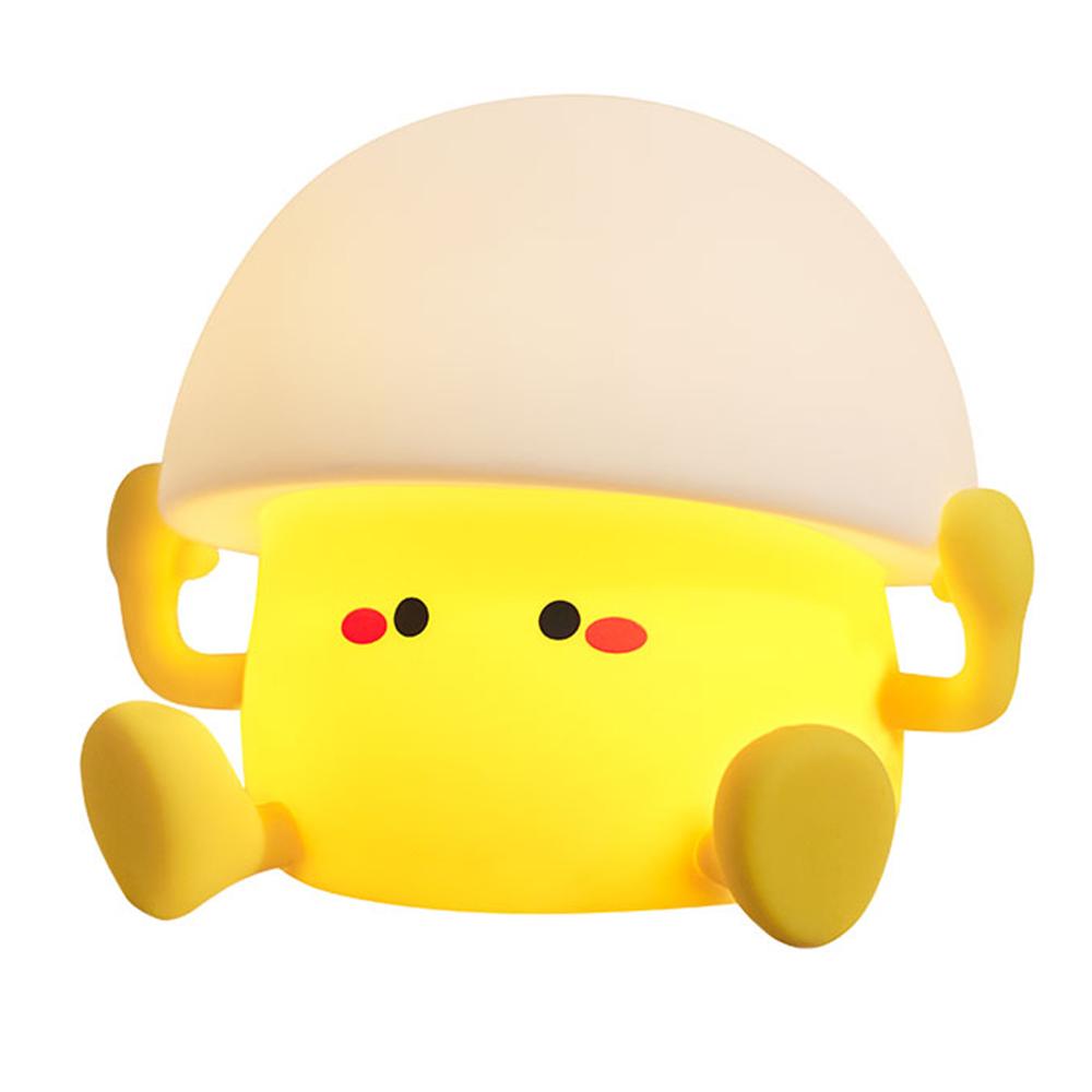 

A025 Egg Yolk Silicone Night Light Tap Control USB Rechargeable Bedside Lamp Kids Toy Gift A