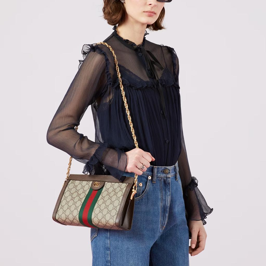 Gucci Ophidia Small Shoulder Bag GG Supreme Women Shoulder_bags Tan 503877-K05NG-8745