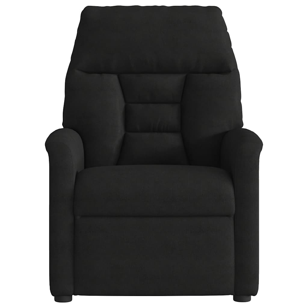 Electric Recliner Chair with Lift Assist Black Microfiber Fabric