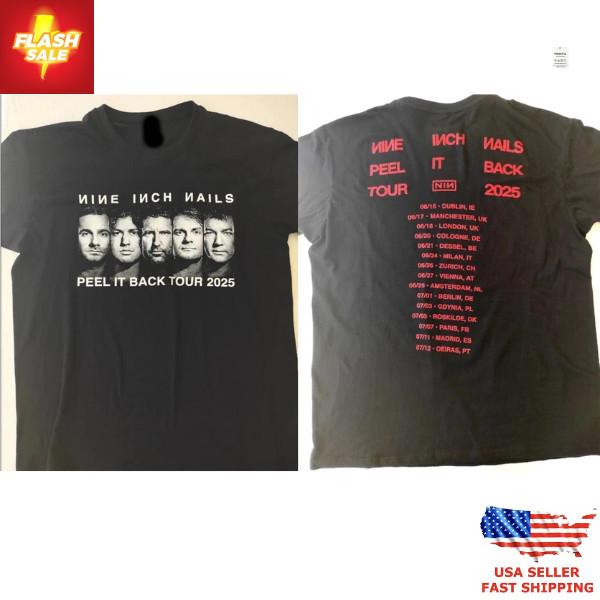 

Nine Inch Nails Europe Tour 2025 T-Shirt Peel It Back NIN Band Tee Limited Unisex T-Shirt S