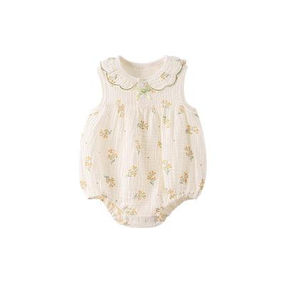 Baby Girls Summer Cloud Breath Gauze Cotton Bodysuit Romper